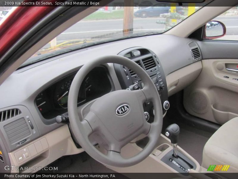 Spicy Red Metallic / Beige 2009 Kia Spectra EX Sedan