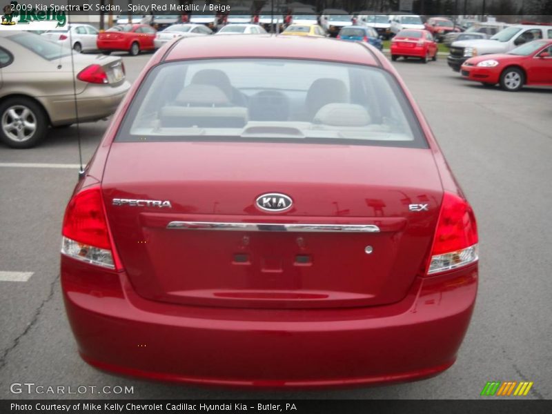 Spicy Red Metallic / Beige 2009 Kia Spectra EX Sedan
