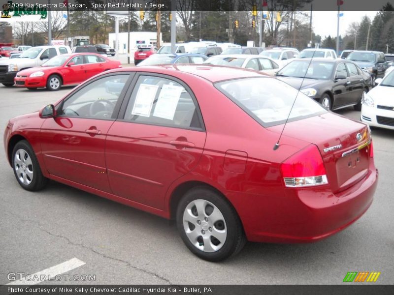 Spicy Red Metallic / Beige 2009 Kia Spectra EX Sedan