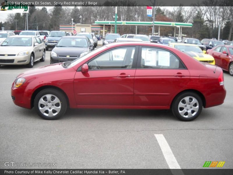 Spicy Red Metallic / Beige 2009 Kia Spectra EX Sedan