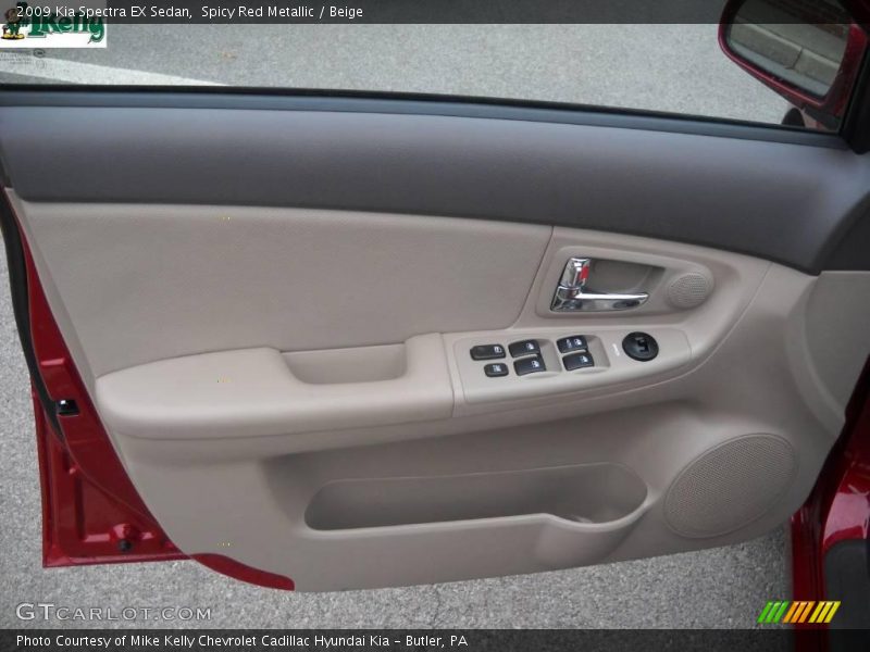Spicy Red Metallic / Beige 2009 Kia Spectra EX Sedan
