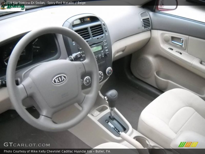 Spicy Red Metallic / Beige 2009 Kia Spectra EX Sedan