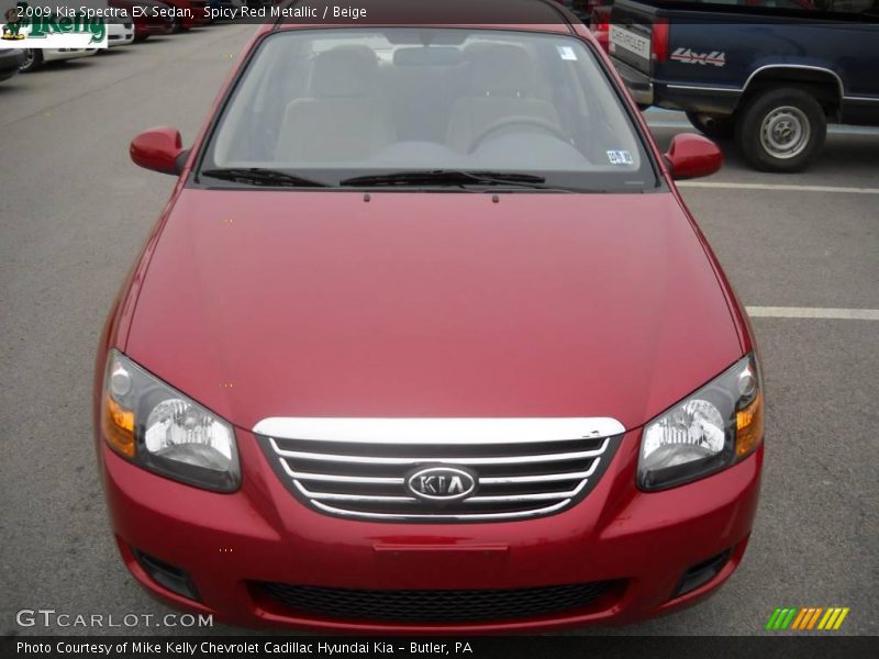 Spicy Red Metallic / Beige 2009 Kia Spectra EX Sedan