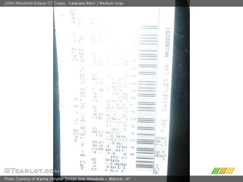 Kalapana Black / Medium Gray 2006 Mitsubishi Eclipse GT Coupe
