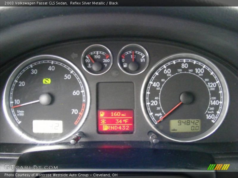 Reflex Silver Metallic / Black 2003 Volkswagen Passat GLS Sedan