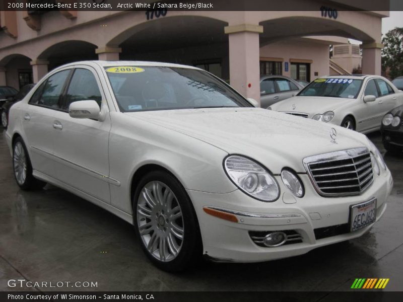 Arctic White / Sahara Beige/Black 2008 Mercedes-Benz E 350 Sedan