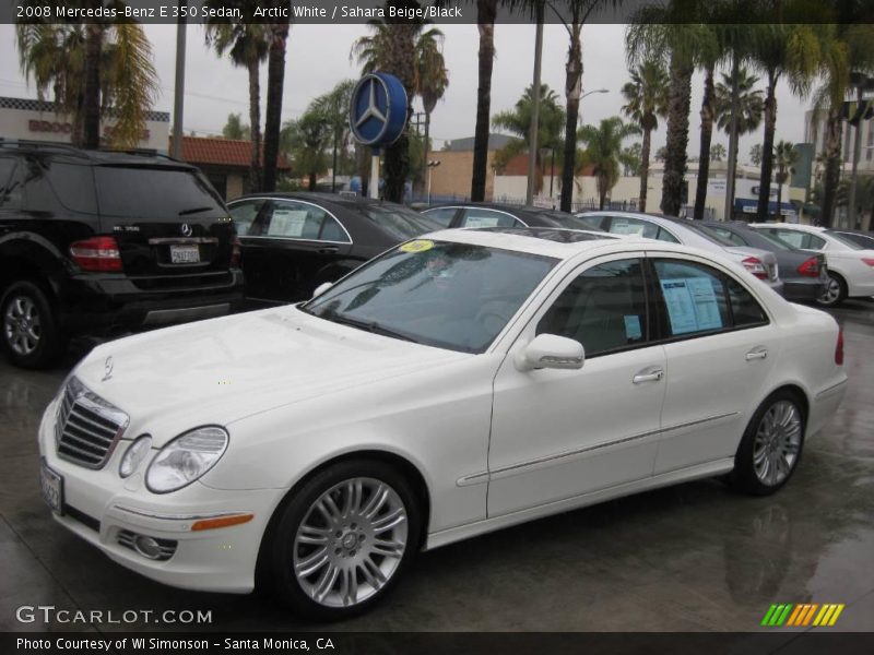 Arctic White / Sahara Beige/Black 2008 Mercedes-Benz E 350 Sedan