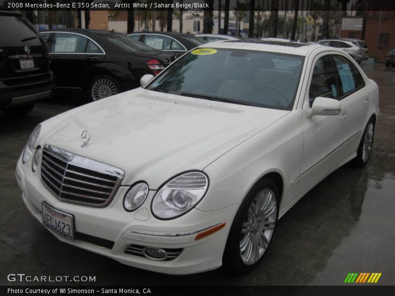 Arctic White / Sahara Beige/Black 2008 Mercedes-Benz E 350 Sedan