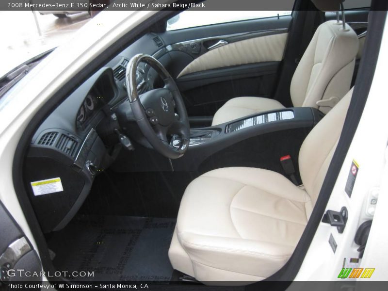 Arctic White / Sahara Beige/Black 2008 Mercedes-Benz E 350 Sedan