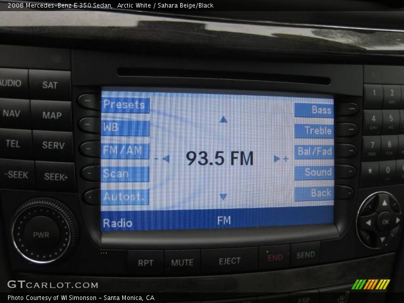 Arctic White / Sahara Beige/Black 2008 Mercedes-Benz E 350 Sedan