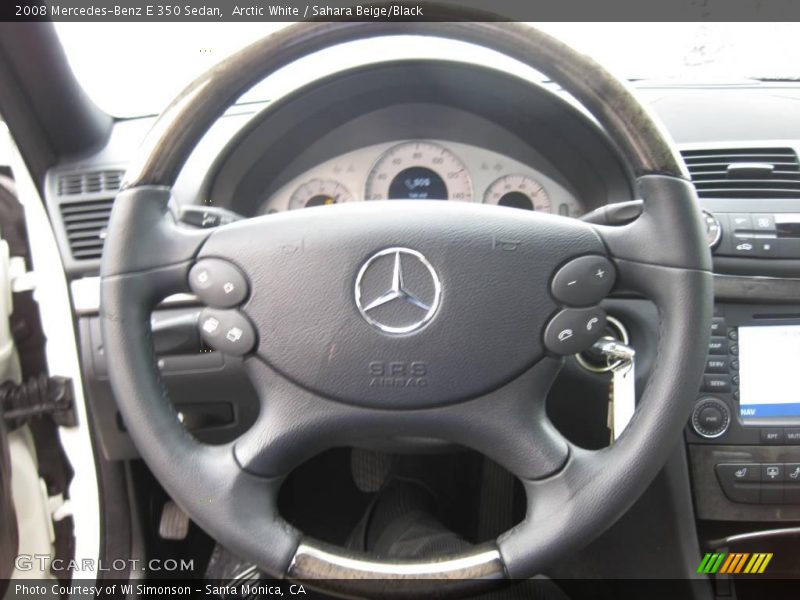 Arctic White / Sahara Beige/Black 2008 Mercedes-Benz E 350 Sedan