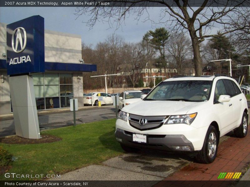 Aspen White Pearl / Taupe 2007 Acura MDX Technology