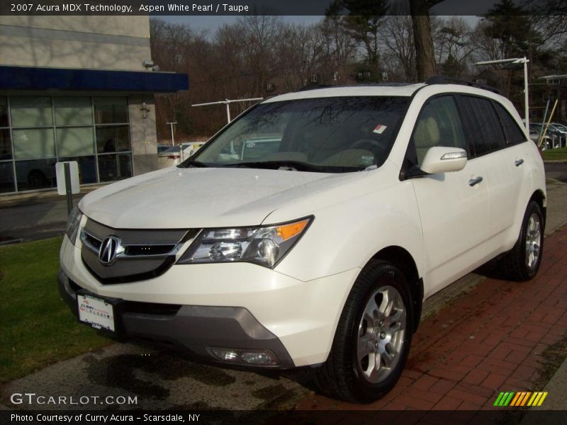 Aspen White Pearl / Taupe 2007 Acura MDX Technology