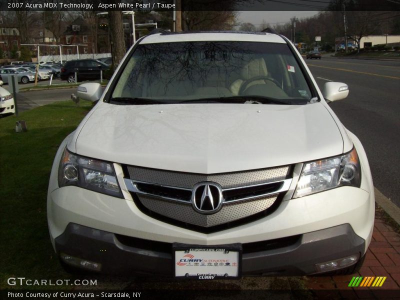 Aspen White Pearl / Taupe 2007 Acura MDX Technology