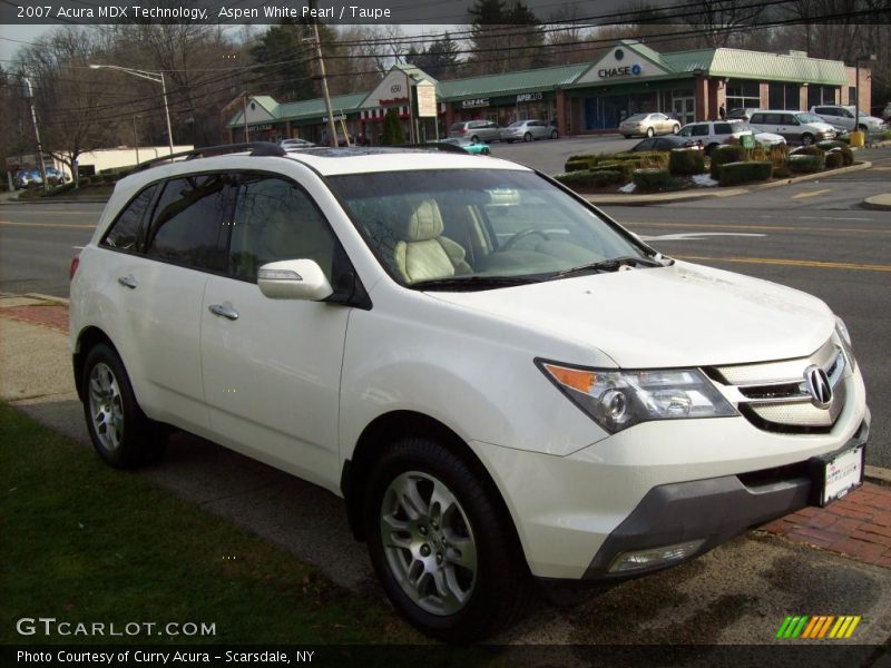 Aspen White Pearl / Taupe 2007 Acura MDX Technology