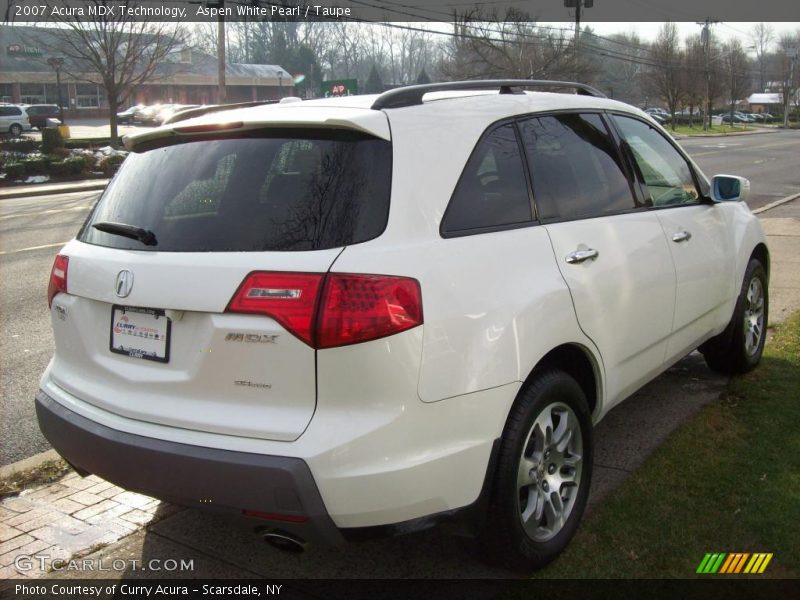 Aspen White Pearl / Taupe 2007 Acura MDX Technology