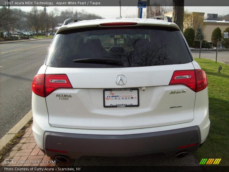 Aspen White Pearl / Taupe 2007 Acura MDX Technology