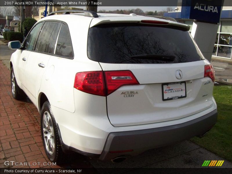 Aspen White Pearl / Taupe 2007 Acura MDX Technology