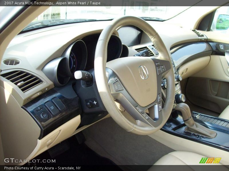 Aspen White Pearl / Taupe 2007 Acura MDX Technology