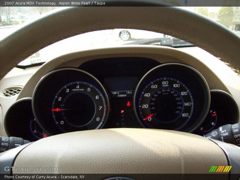 Aspen White Pearl / Taupe 2007 Acura MDX Technology