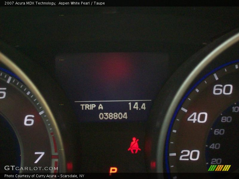 Aspen White Pearl / Taupe 2007 Acura MDX Technology