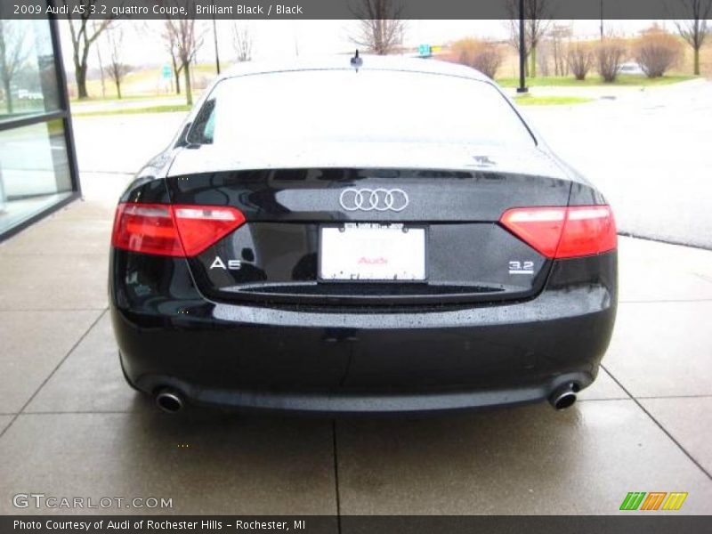 Brilliant Black / Black 2009 Audi A5 3.2 quattro Coupe