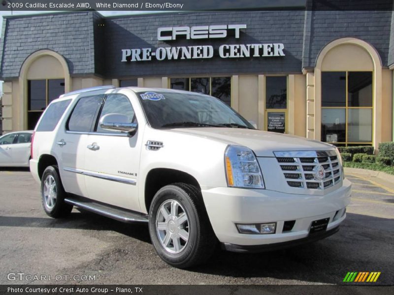 White Diamond / Ebony/Ebony 2009 Cadillac Escalade AWD