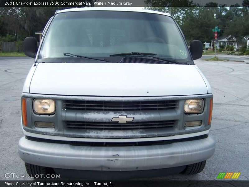 White / Medium Gray 2001 Chevrolet Express 3500 Commercial Van