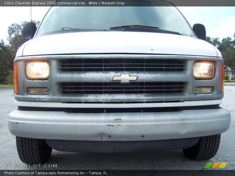 White / Medium Gray 2001 Chevrolet Express 3500 Commercial Van