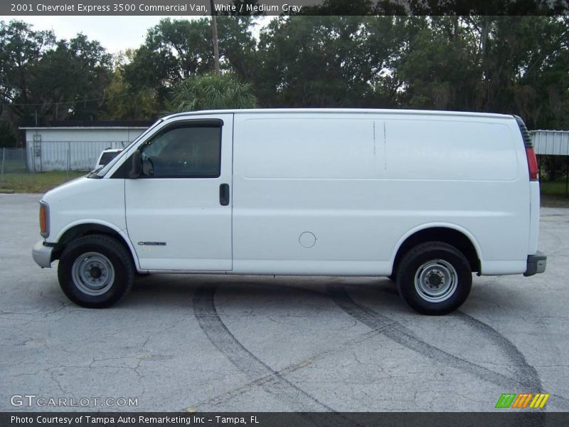White / Medium Gray 2001 Chevrolet Express 3500 Commercial Van