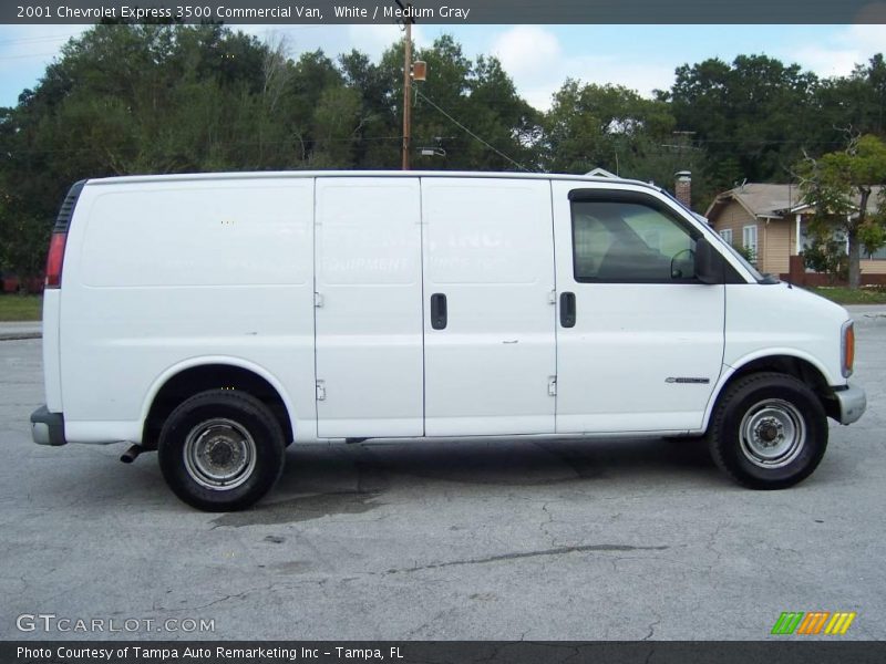 White / Medium Gray 2001 Chevrolet Express 3500 Commercial Van
