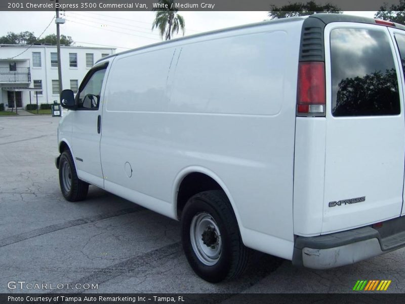 White / Medium Gray 2001 Chevrolet Express 3500 Commercial Van