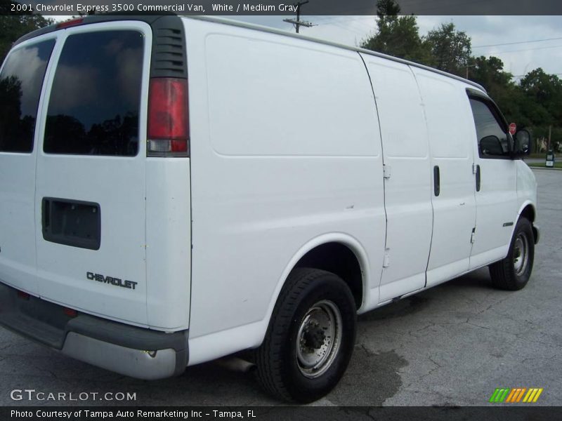 White / Medium Gray 2001 Chevrolet Express 3500 Commercial Van