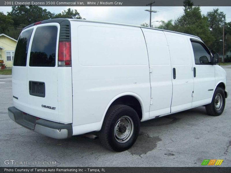 White / Medium Gray 2001 Chevrolet Express 3500 Commercial Van