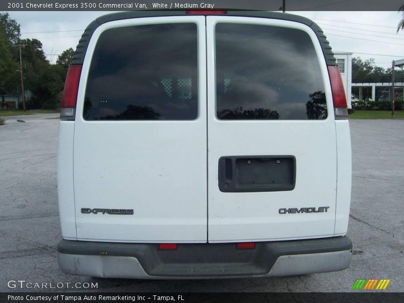 White / Medium Gray 2001 Chevrolet Express 3500 Commercial Van