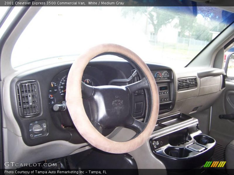 White / Medium Gray 2001 Chevrolet Express 3500 Commercial Van