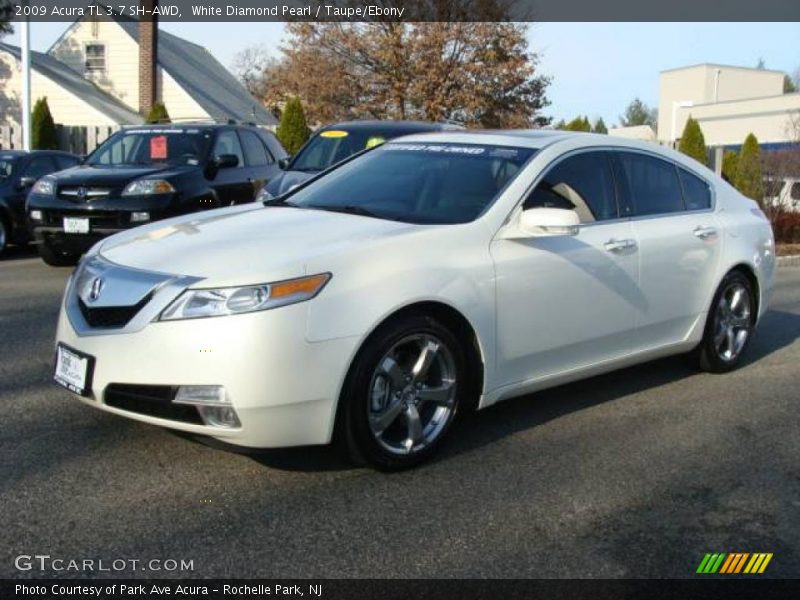 White Diamond Pearl / Taupe/Ebony 2009 Acura TL 3.7 SH-AWD