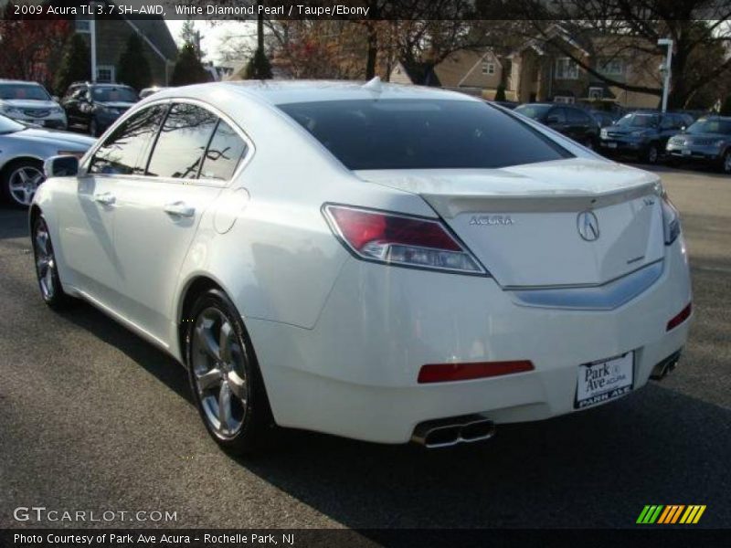 White Diamond Pearl / Taupe/Ebony 2009 Acura TL 3.7 SH-AWD