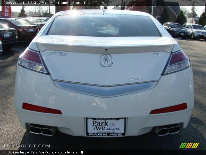 White Diamond Pearl / Taupe/Ebony 2009 Acura TL 3.7 SH-AWD