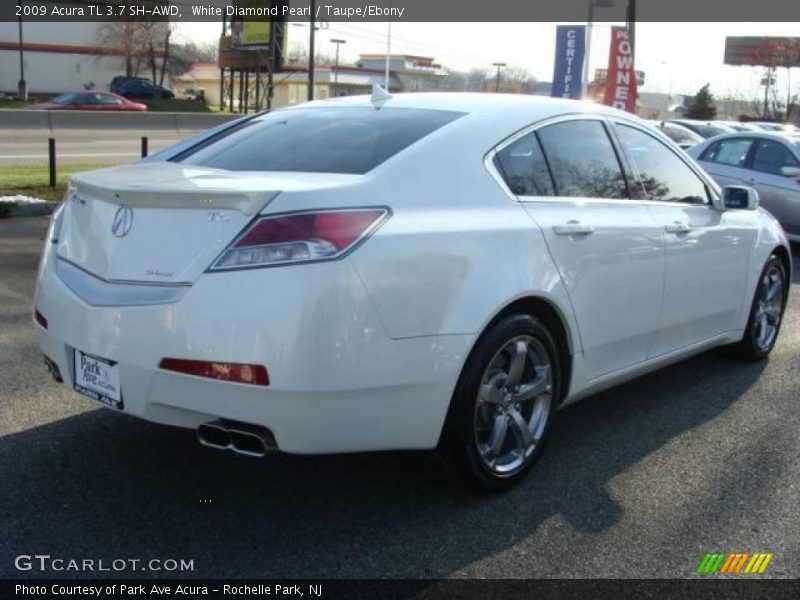 White Diamond Pearl / Taupe/Ebony 2009 Acura TL 3.7 SH-AWD