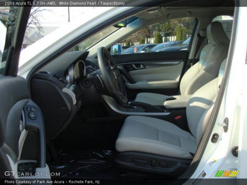 White Diamond Pearl / Taupe/Ebony 2009 Acura TL 3.7 SH-AWD