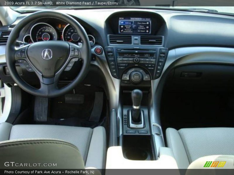 White Diamond Pearl / Taupe/Ebony 2009 Acura TL 3.7 SH-AWD