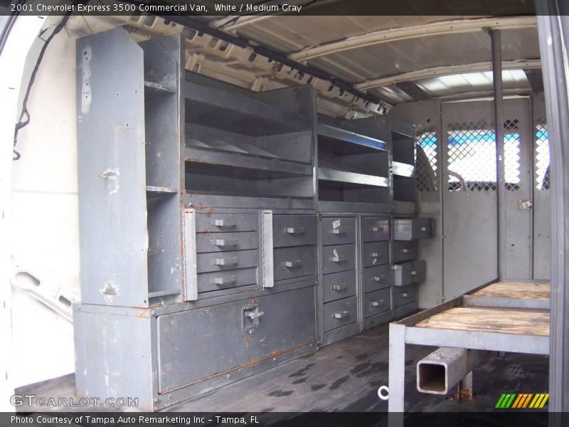 White / Medium Gray 2001 Chevrolet Express 3500 Commercial Van