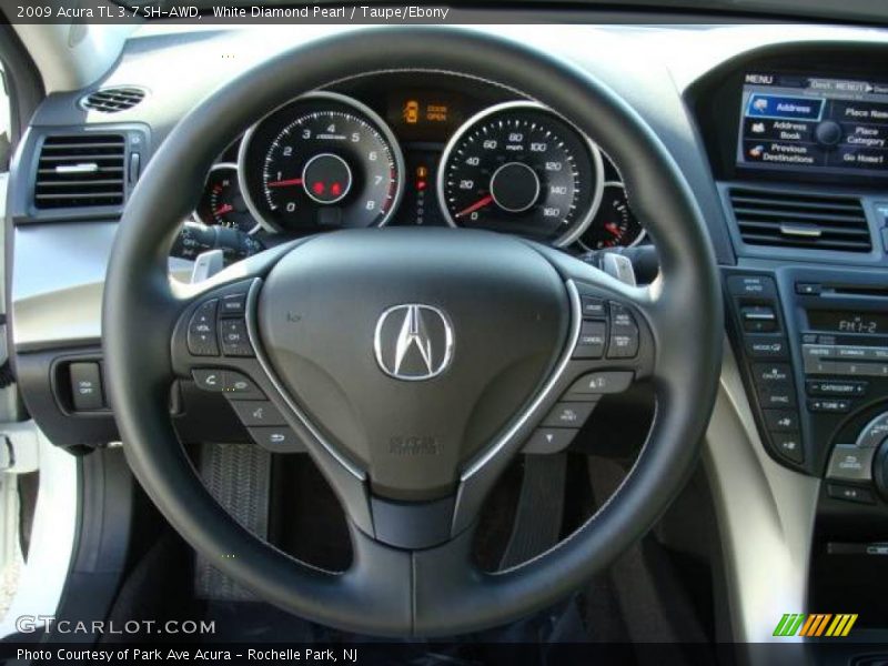 White Diamond Pearl / Taupe/Ebony 2009 Acura TL 3.7 SH-AWD