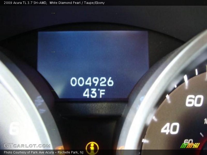 White Diamond Pearl / Taupe/Ebony 2009 Acura TL 3.7 SH-AWD