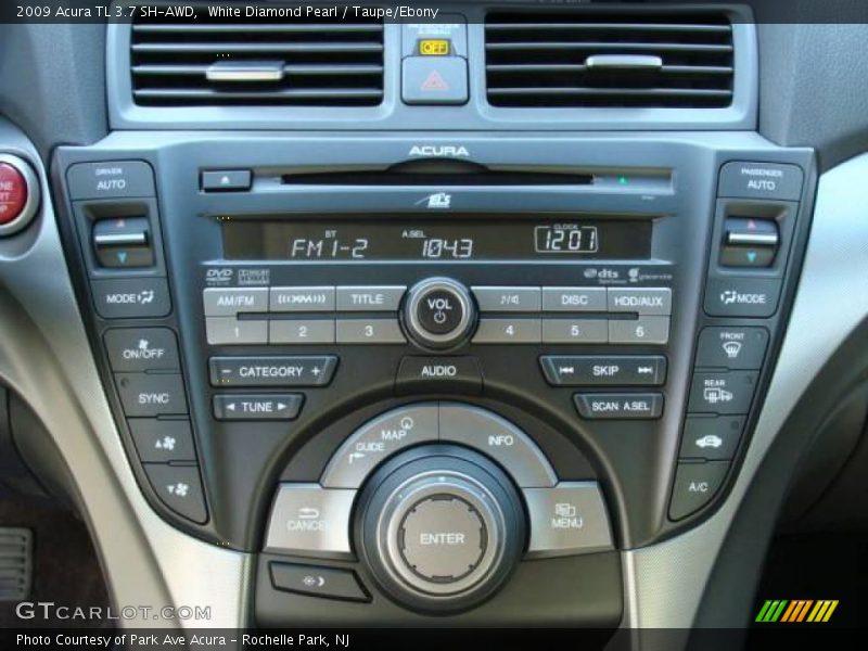 White Diamond Pearl / Taupe/Ebony 2009 Acura TL 3.7 SH-AWD