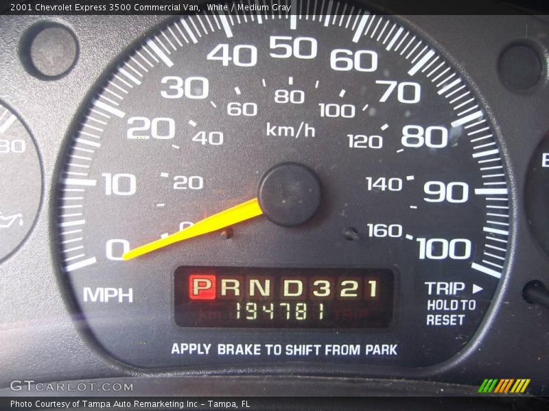 White / Medium Gray 2001 Chevrolet Express 3500 Commercial Van