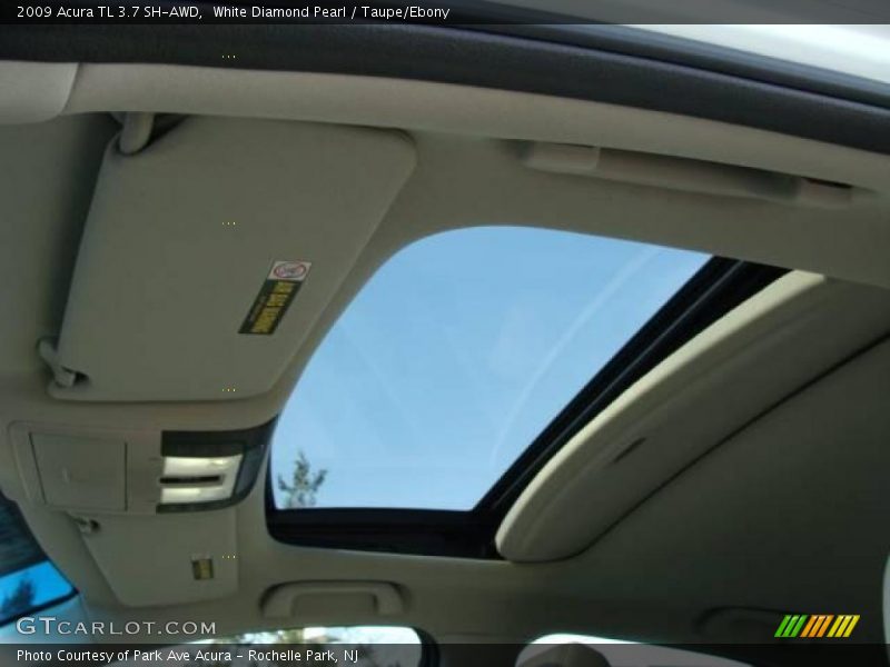 White Diamond Pearl / Taupe/Ebony 2009 Acura TL 3.7 SH-AWD