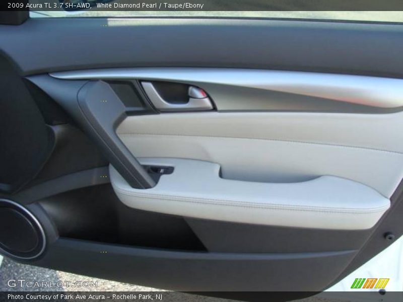 White Diamond Pearl / Taupe/Ebony 2009 Acura TL 3.7 SH-AWD