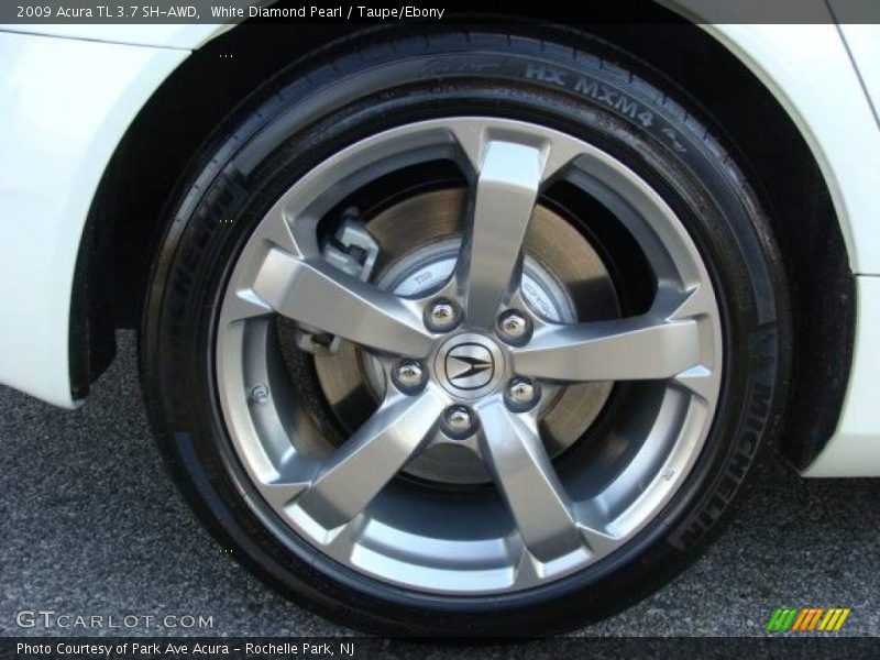White Diamond Pearl / Taupe/Ebony 2009 Acura TL 3.7 SH-AWD